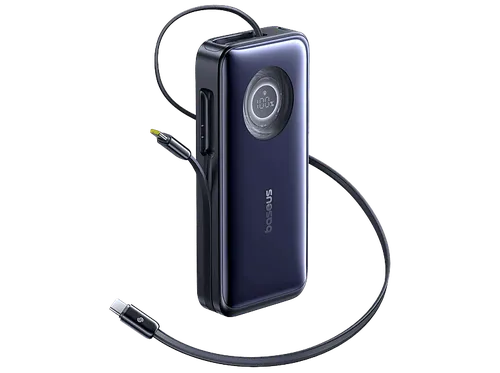 Powerbank - Baseus EnerCore CR11, Retráctil, 20000mAh, 100 W, Carga rápida, Monitoreo de carga, Negro