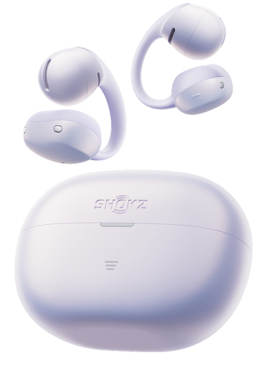 Auriculares conducción de aire - Shokz OpenDots Air, 36h Autonomía, Open-Ear con Clip, IP57, 2 Micrófonos, Morado