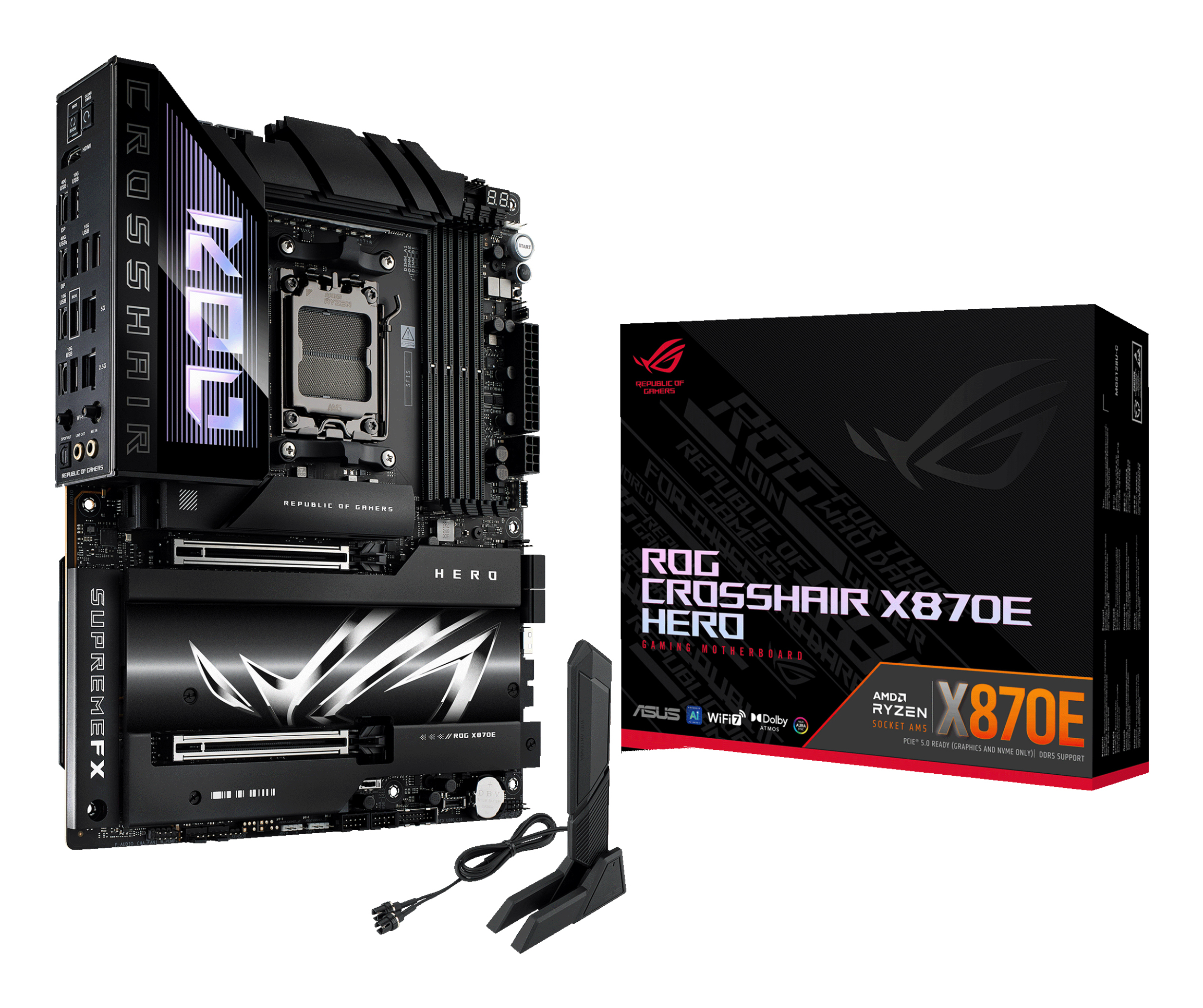 ASUS ROG CROSSHAIR X870E HERO AMD X870E Zócalo AM5 90MB1IE0-M0EAY0