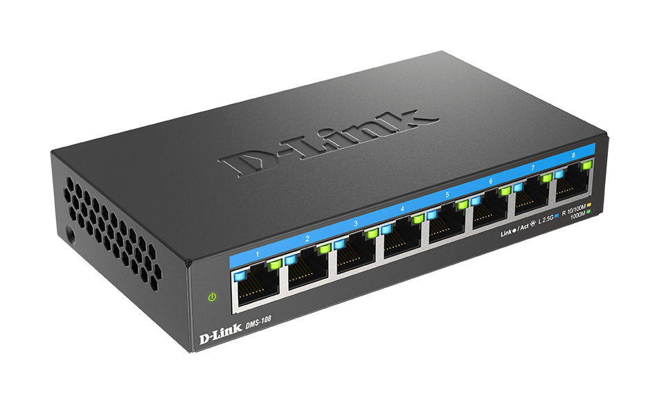 D-Link DMS-108 8 Puertos 2,5G Negro