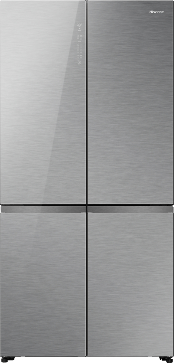 Frigorífico americano - Hisense RQ5P605NSVE, No Frost, 190 cm, 591 L, Kitchen Fit, Cajón de vacío, Cristal Inox