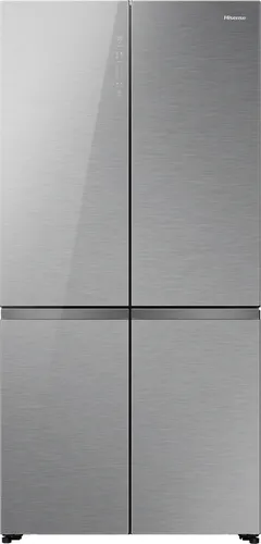 Frigorífico americano - Hisense RQ5P605NSVE, No Frost, 190 cm, 591 L, Kitchen Fit, Cajón de vacío, Cristal Inox