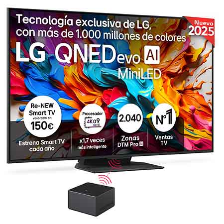 Smart TV LG QNED evo MiniLED AI QNED9M inalámbrico 75 pulgadas 4K 2025 - 75QNED9MA6B