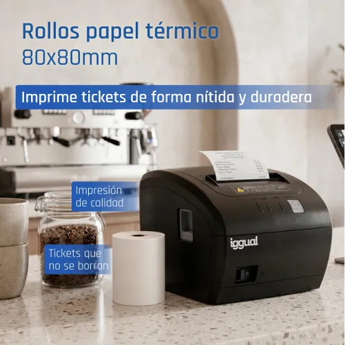 iggual Caja 50 Rollos Sin BPA 80x80mm: imagen 2