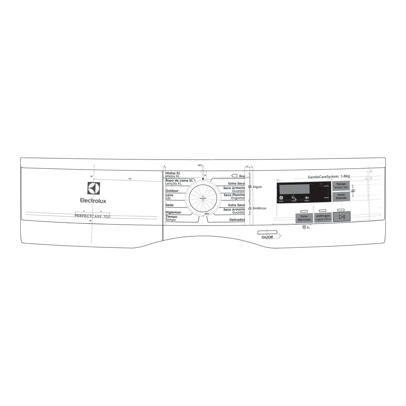 AEG panel mandos, blanco, Electrolux 140239436011
