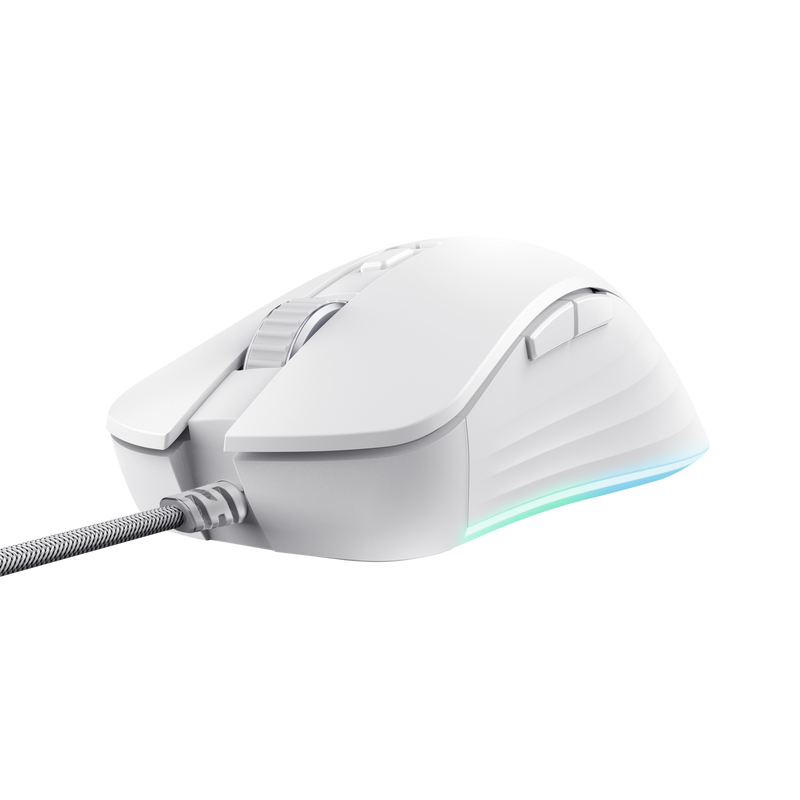 Trust - Ratón gaming con cable Trust GXT924W YBAR blanco.