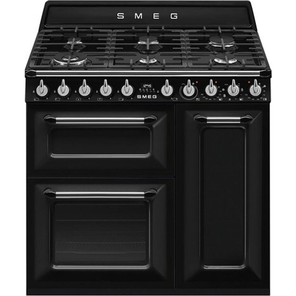 Smeg - Cocina compacta Smeg placa de gas 6 quemadores y 3 cavidades de horno - TR93BL.