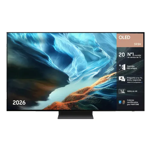 TV OLED 83" - Samsung TQ83S93HAEXXC, 4K, NQ4 AI Gen3 Processor, Smart TV, Full AI, Sin Reflejos, Negro