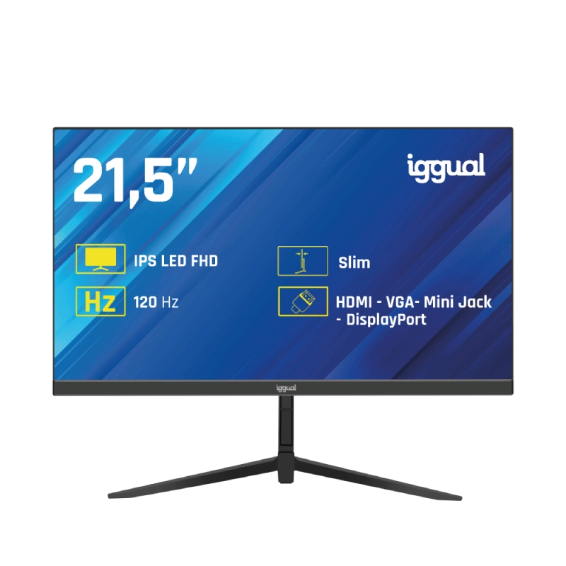 IGGUAL Monitor 21,5" IPS 1ms FHD 120Hz VGA HDMI DP 21.5" LED IPS Full HD HDMI VGA