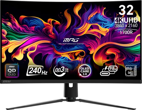 MSI MPG 321CURX QD-OLED 32" 4K UHD QD-OLED 240Hz 0.03ms HDR G-Sync Curvo