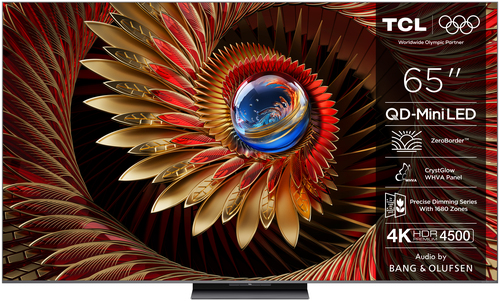 TCL - TV QD-Mini LED 165,1 cm (65") TCL 65C8K, 4K HDR Premium 4500, ZeroBorder, Smart TV Google TV, control por voz.