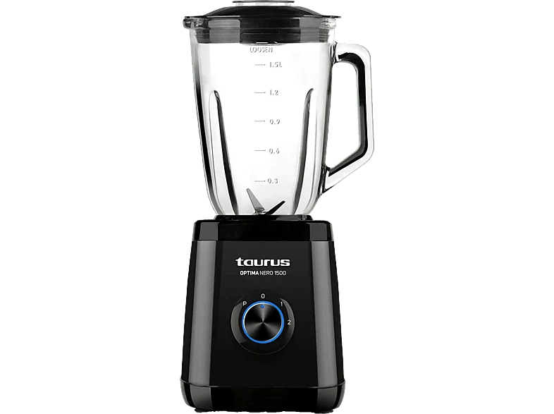 Batidora de vaso - Taurus Optima Nero 1500, 1500 W, 1,5 L, Negro