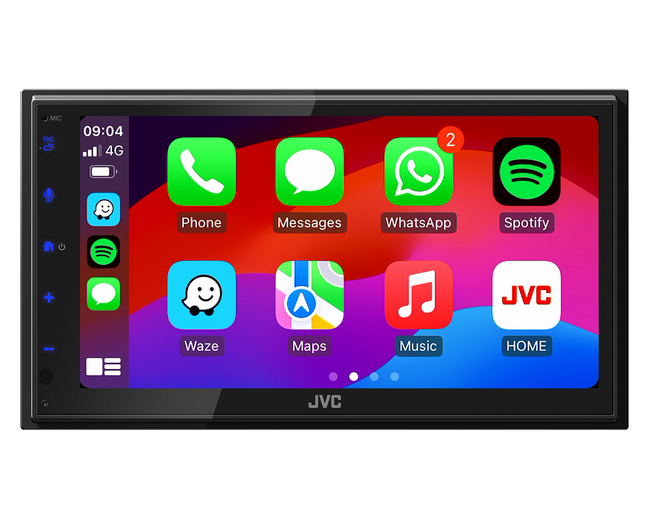 Autorradio JVC Negro CarPlay Android Auto Inalámbrico 6.8 pulgadas KW-M695DBW