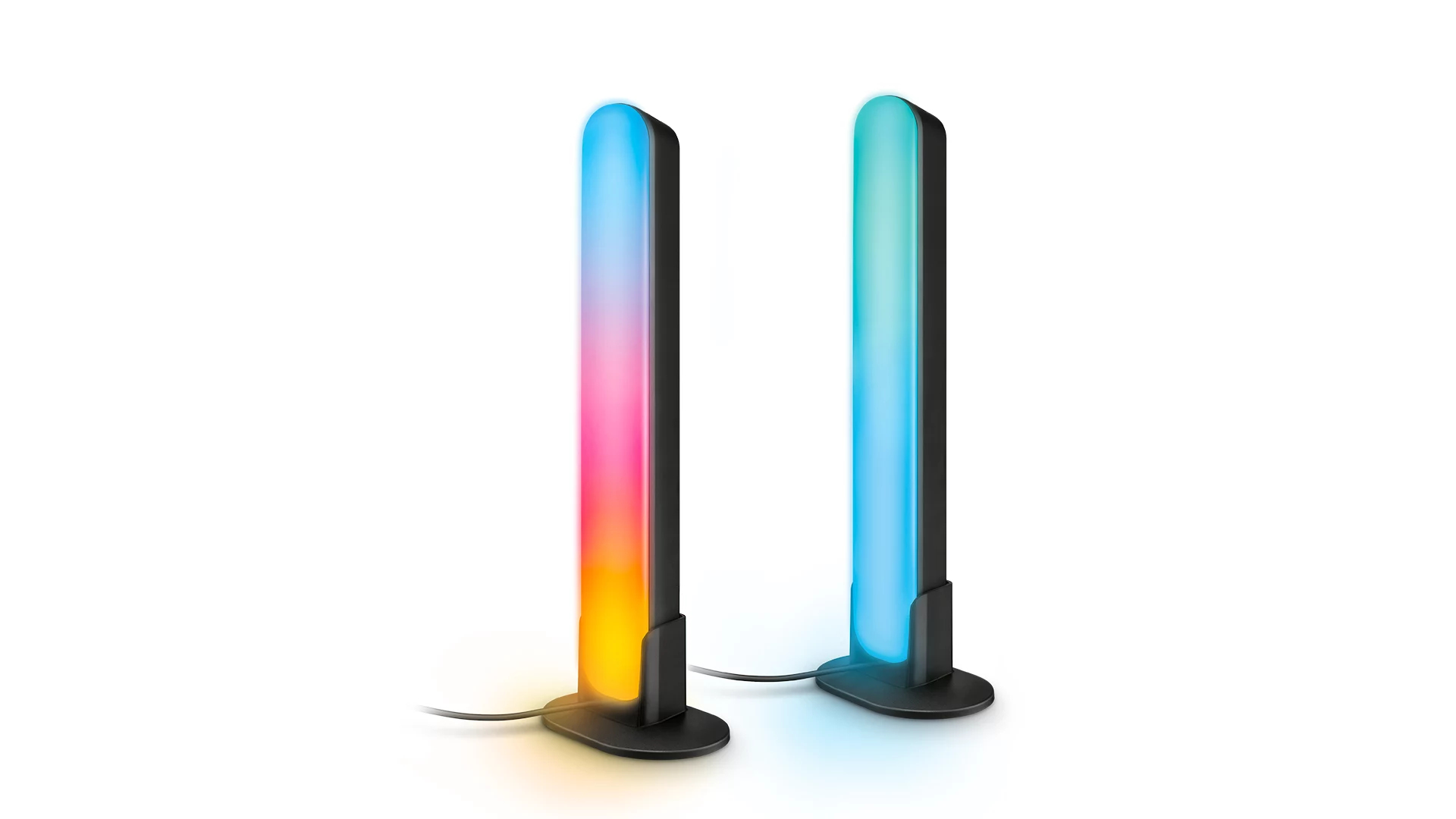 WiZ - Barras de luces LED Gradient WiZ (2un), RGBIC, Iluminación inteligente, Multiposición, Regulable, Control App y Voz.
