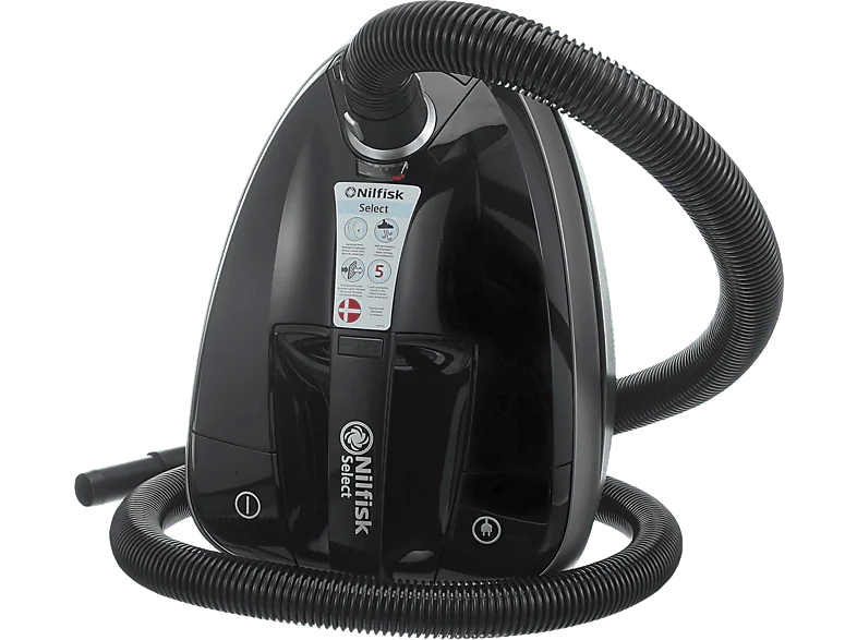 Aspirador con bolsa - Nilfisk Select Classic, 650 W, 3.1 l, Negro