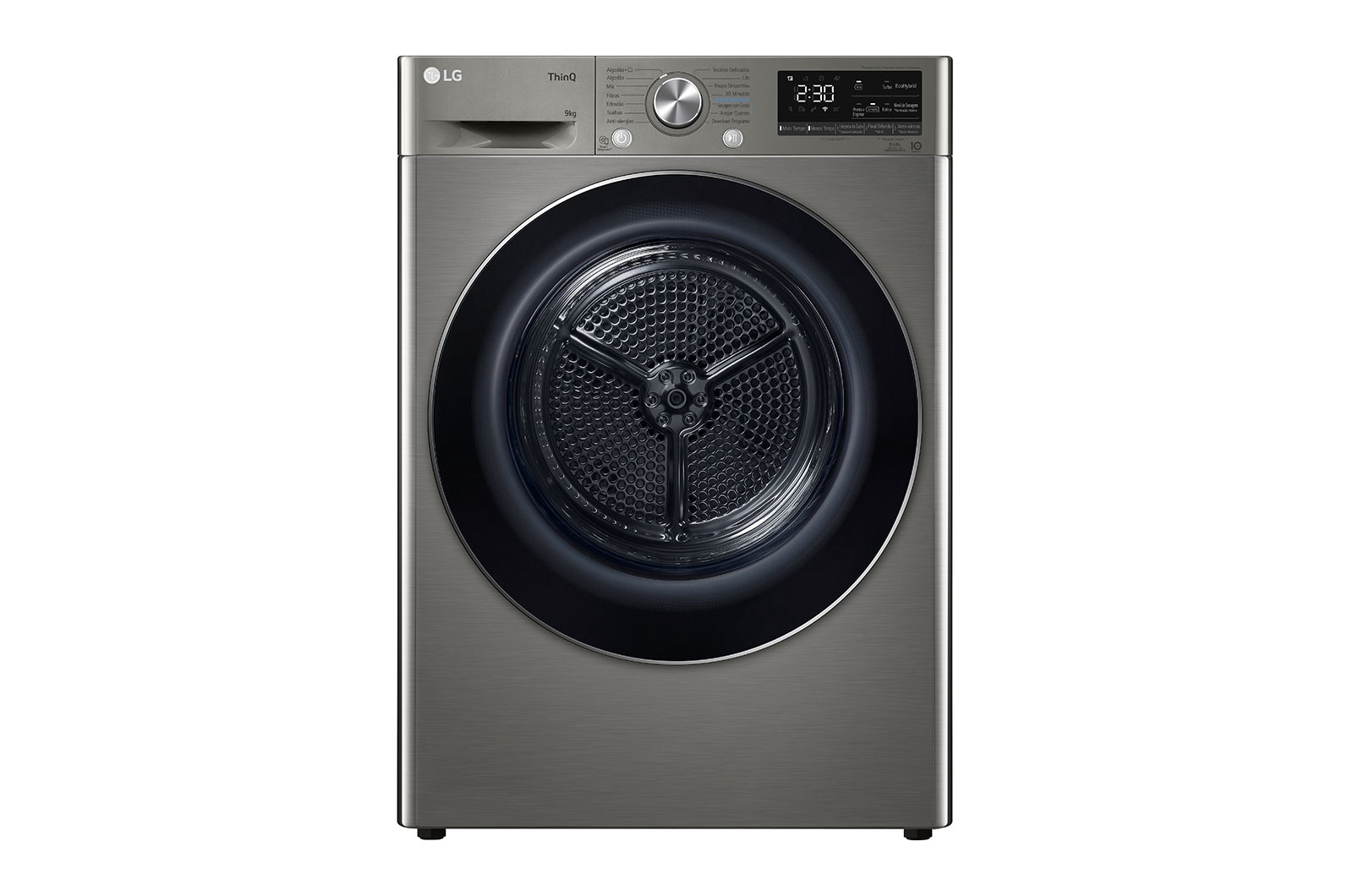 Secadora bomba de calor - LG RH90V9PV2N, Independiente, 9kg, 14 programas, Acero Inoxidable