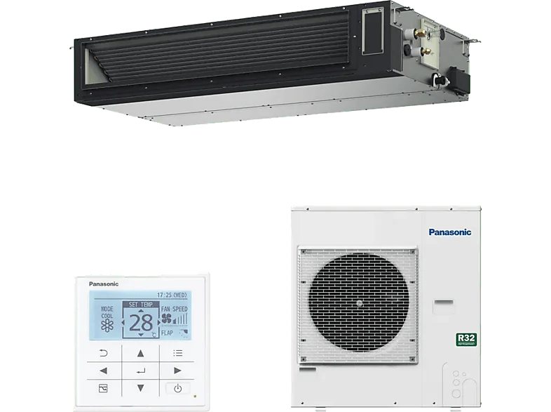 Aire acondicionado por conductos - Panasonic KIT-125PF3Z5-6, 10406 fg/h, Nanoex ,Inverter, Blanco