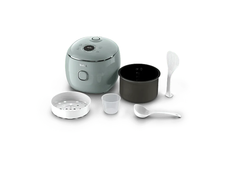Arrocera - Tefal Multifunción POP, 0.7 L, Hasta 4 raciones, Tecnología Smart NFC, Compacta, Bol Antiadherente, Cesta vaporera, 8 programas