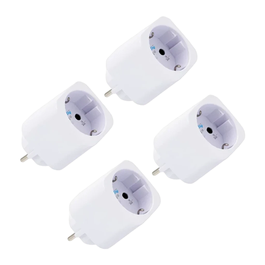 Enchufe inteligente Shelly Plug M Gen3 Pack 4 Blanco Medición de consumo Matter WiFi