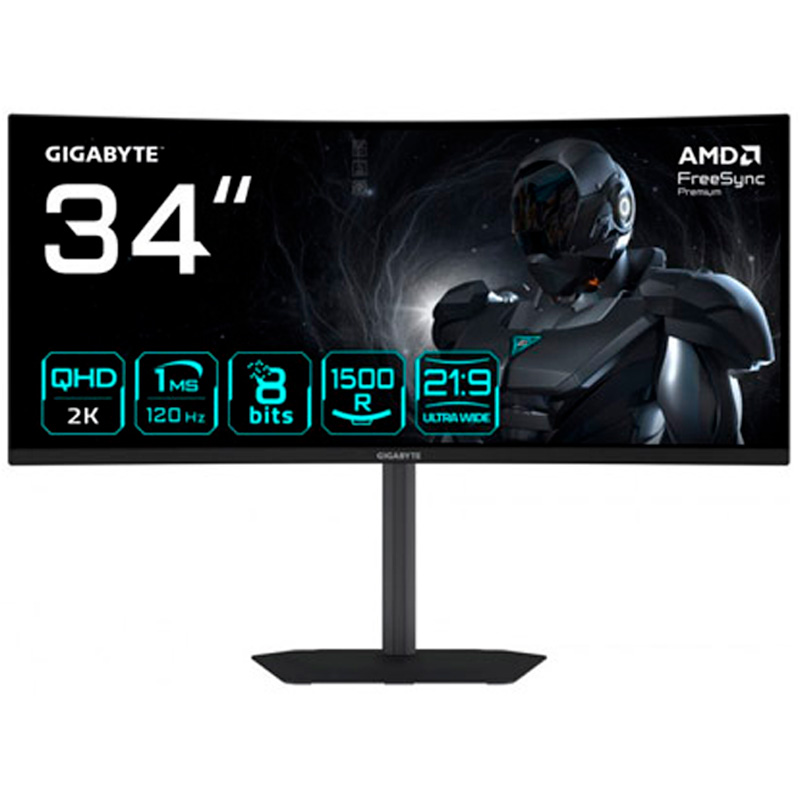 Gigabyte GS34WQCA 34" WQHD VA 120Hz 1ms HDR AMD FreeSync Premium Curvo