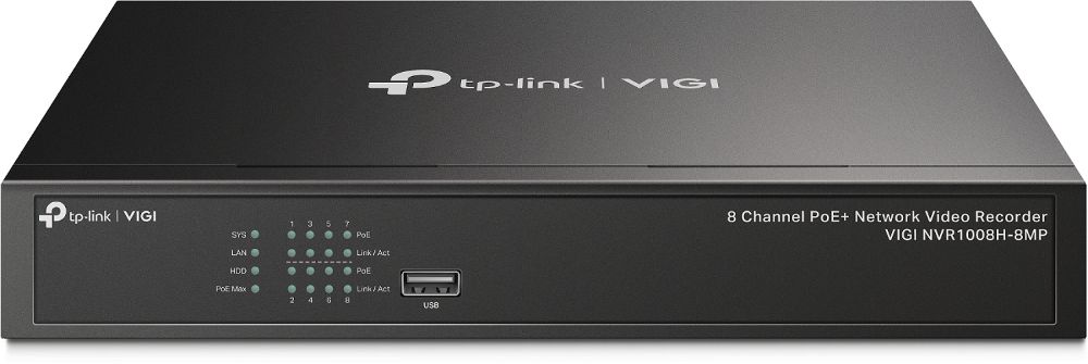 TP-Link VIGI NVR1008H-8MP IP Rack PoE+ De 8 Canales
