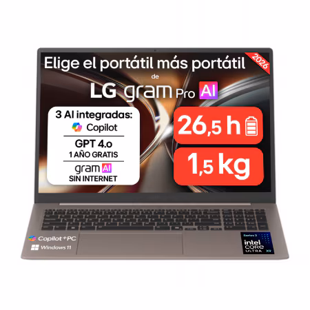 Portátil - LG 17Z90UB-H.AU99BN, 17" WQXGA, Intel® Core™ Ultra X9 388H, 32 GB RAM, 1 TB SSD, Arc™ GPU, Windows 11 Home