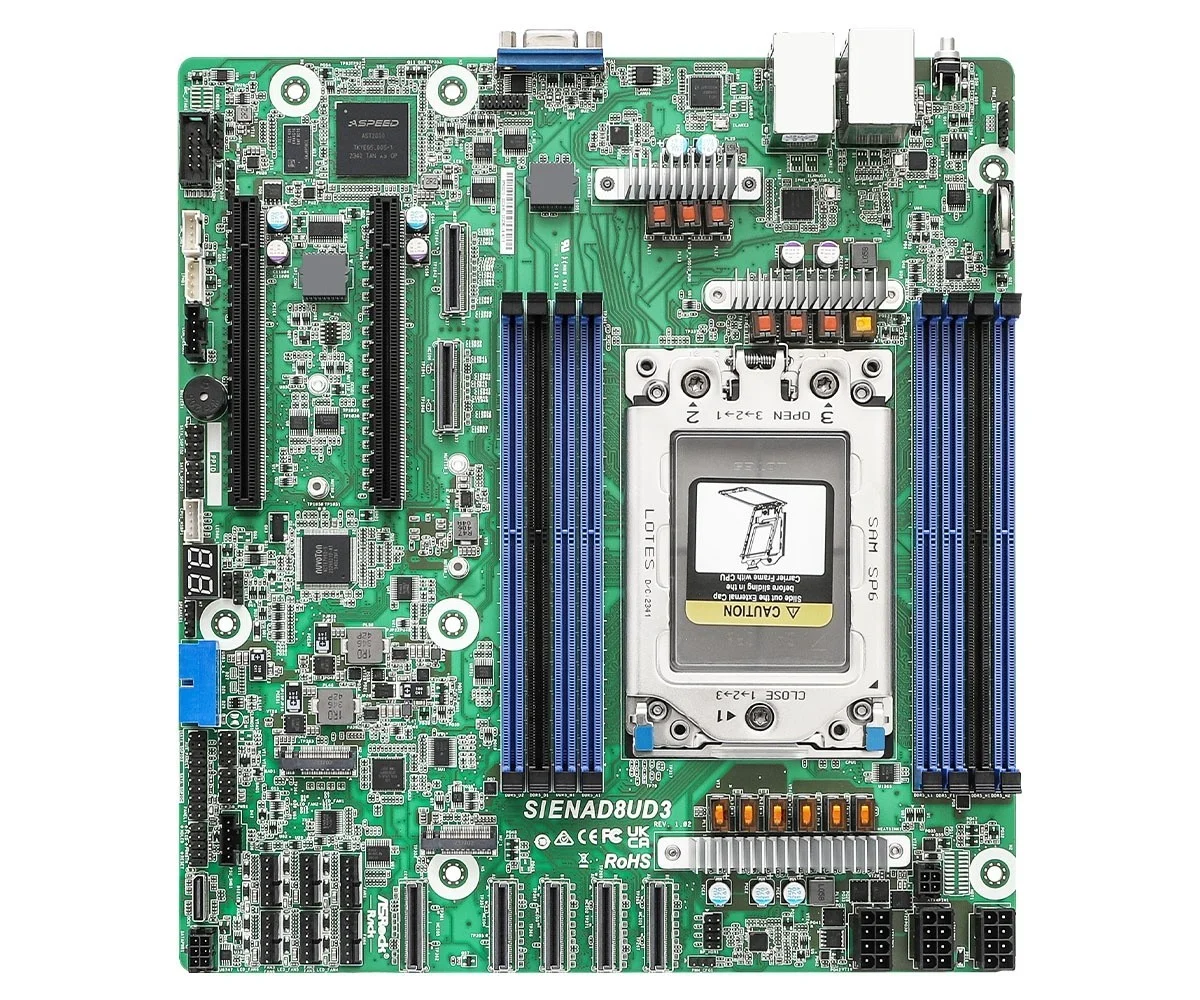 ASRock SIENAD8UD3, 1xSKT, LGA 4844, AMD EPYC 8004, SoC SIENAD8UD3