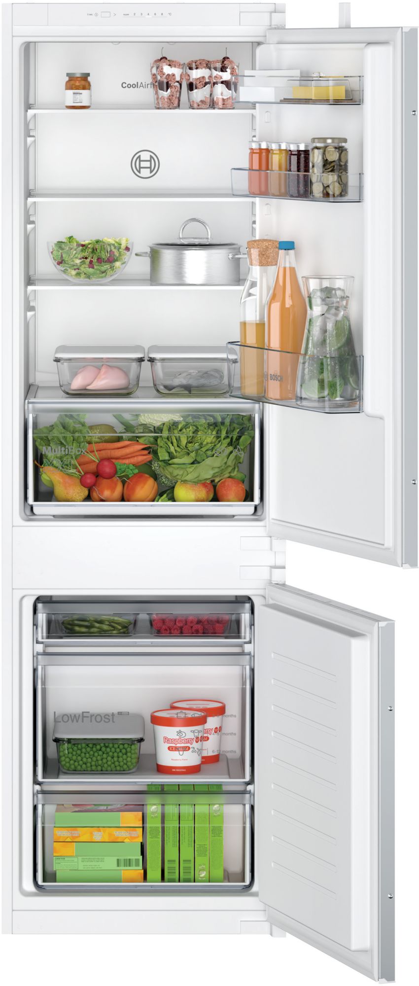 Bosch Serie 2 Frigorífico combi integrable 177.2 x 54.1 cm Puerta deslizante KIV86NSE0