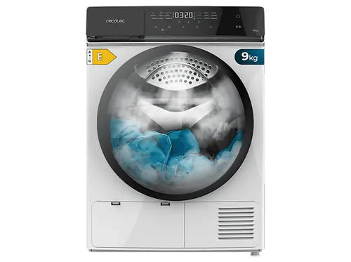 Secadora bomba de calor - Cecotec Bolero DressCode Dry 9400, 15 programas, Secado automático, Planchado Fácil, Stop&Go, Blanco