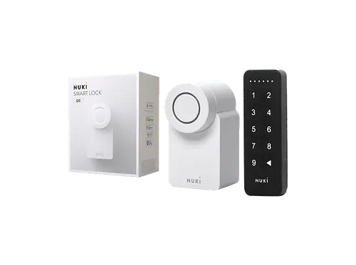 Cerradura electrónica - NUKI Smartlock Go + Keypad 1, Acceso Sin Llaves, Para iOS y Android, Plata