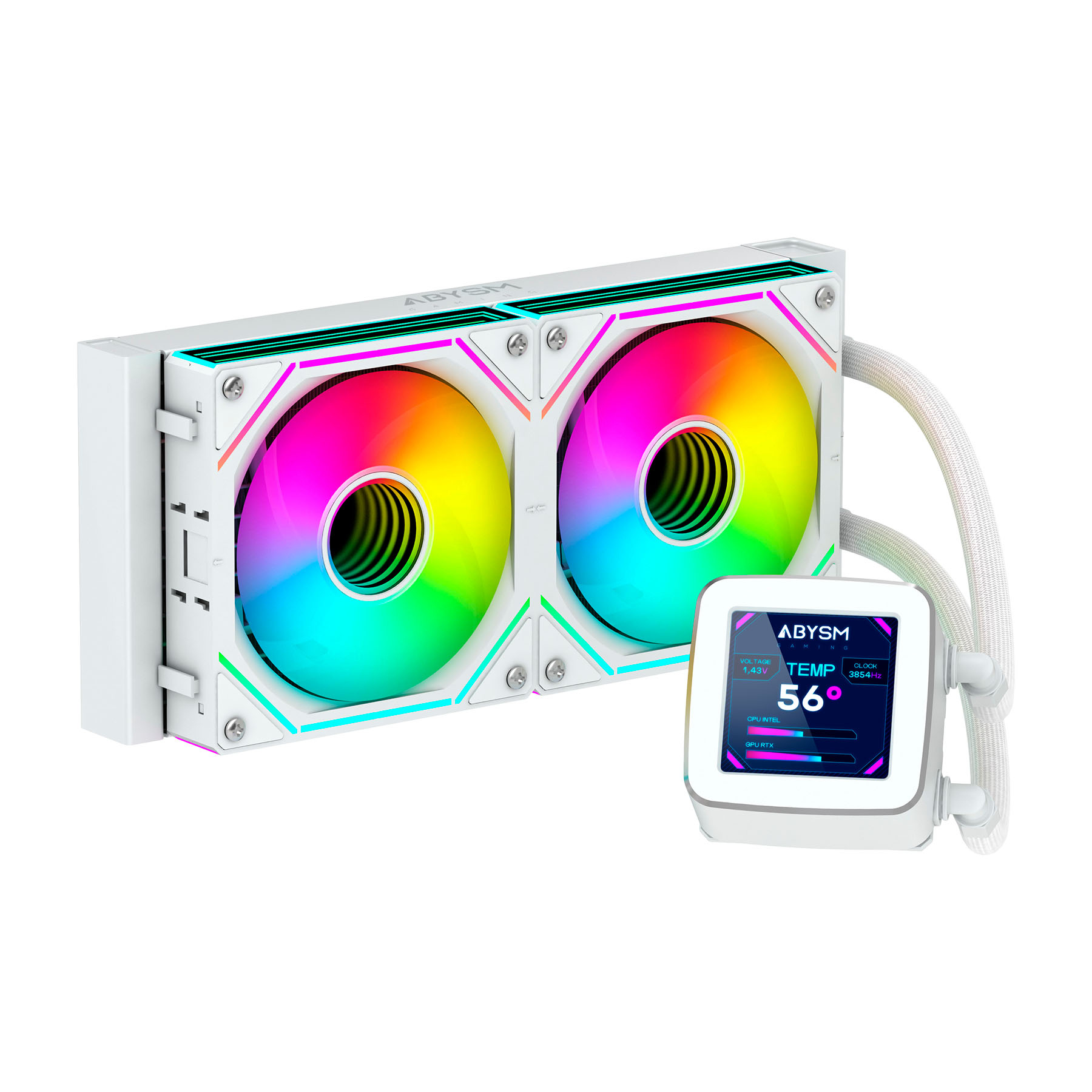 Abysm Refrigeración Líquida OCEANIC LCD 240 White ARGB