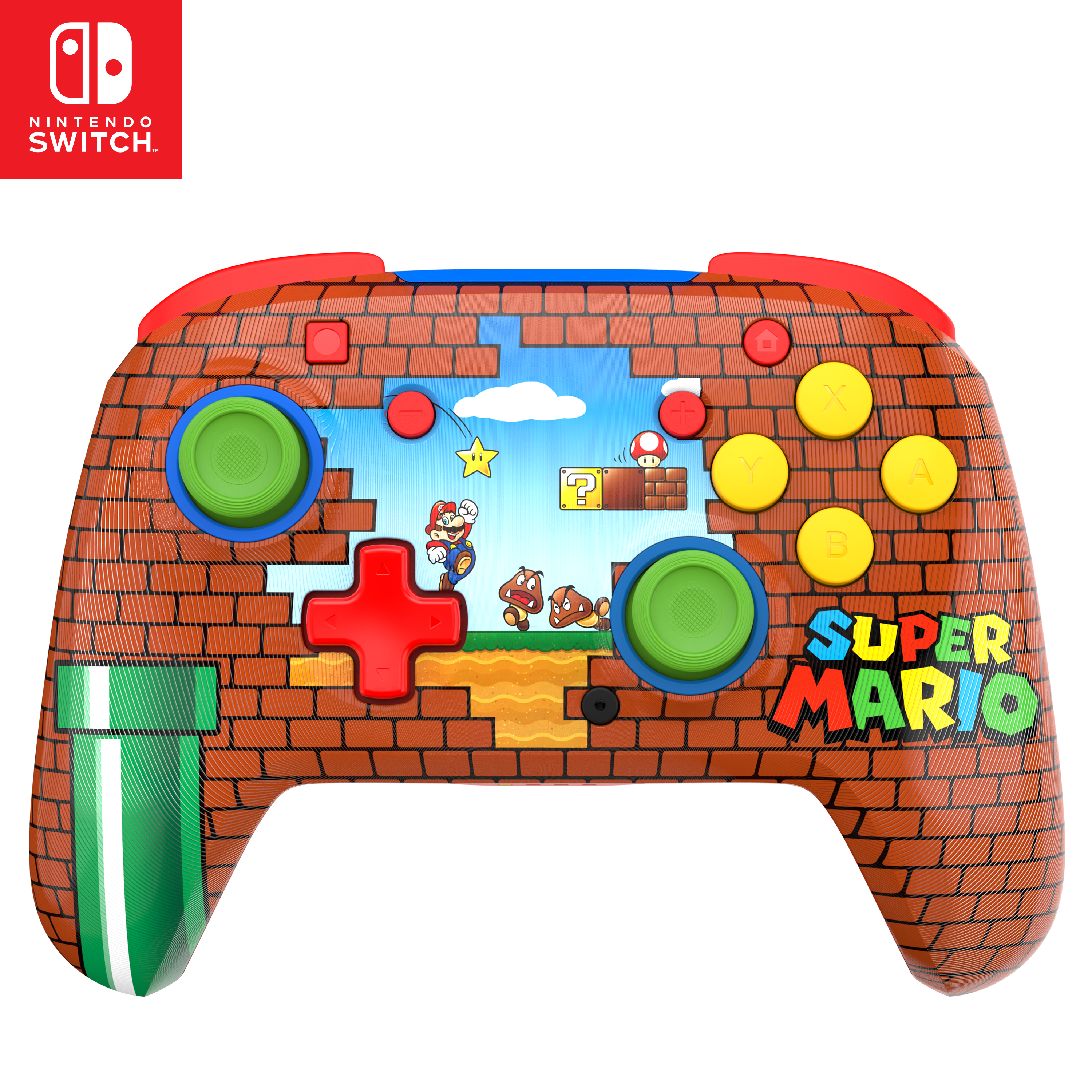 Mando Nintendo Switch - Turtle Beach Rematch™ Ladrillos de Mario, Switch, Inalámbrico, 40h Autonomía, Negro/Verde