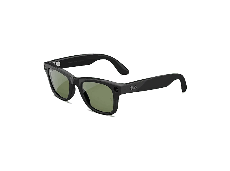 Gafas IA - Ray-Ban Meta Wayfarer (Gen 2), Negro brillante, Lentes en verde, Talla estándar