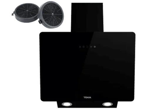 Campana decorativa - Teka DVB 64140 TOS BK, 3 Niveles de ventilador + Intensivo, 400 m³/h, Ancho 59.7 cm, LED, Cristal negro
