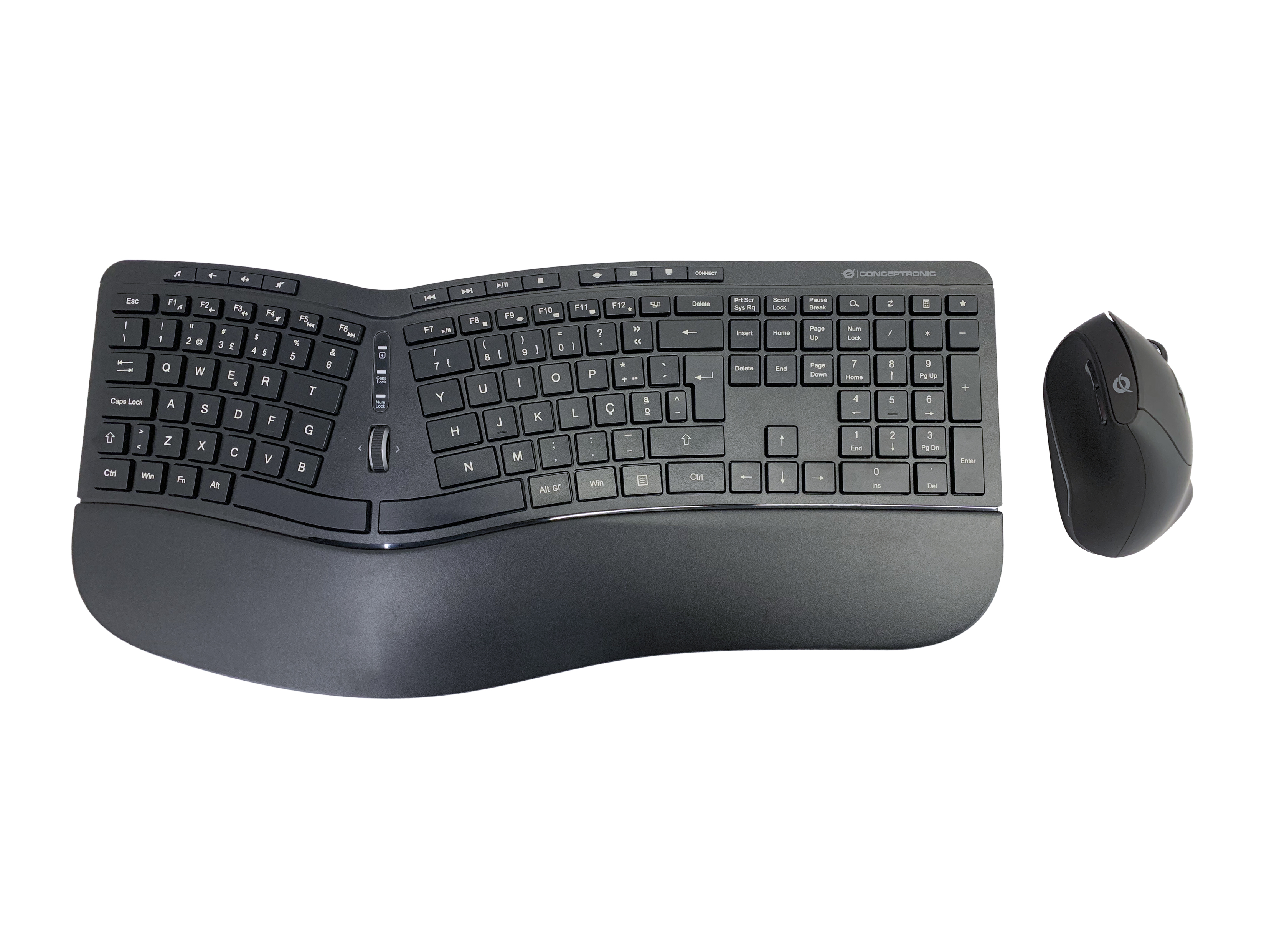 TECLADO Y MOUSE CONCEPTRONIC WIRELESS ORAZIO02 1600 DPI ERGONOMICO PORTUGUES NEGRO
