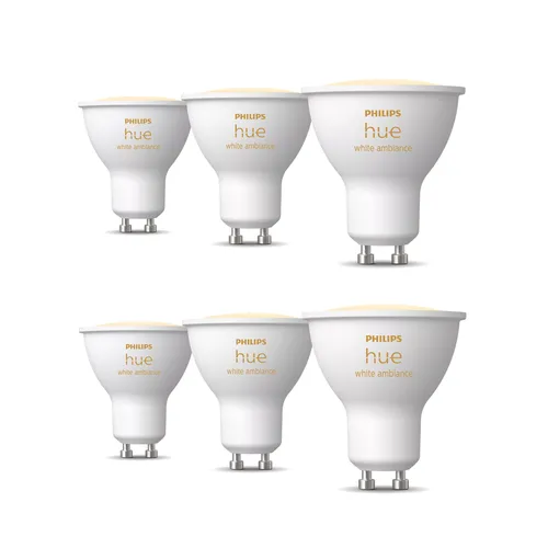 Philips Hue Super Pack: X6 Bombillas Inteligentes Gu10 White Ambiance