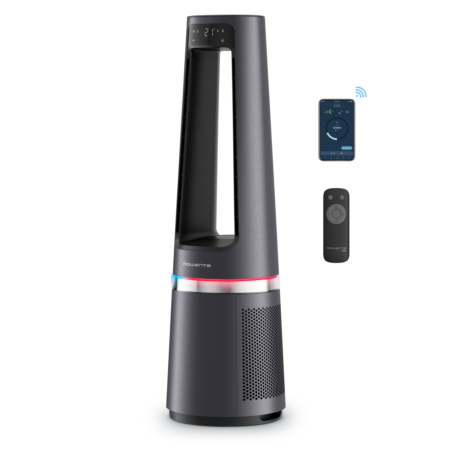 Rowenta Promo Pack Eclipse 3 en 1 Purificador, ventilador y calefactor + Eole Compact Miniventilador de torre