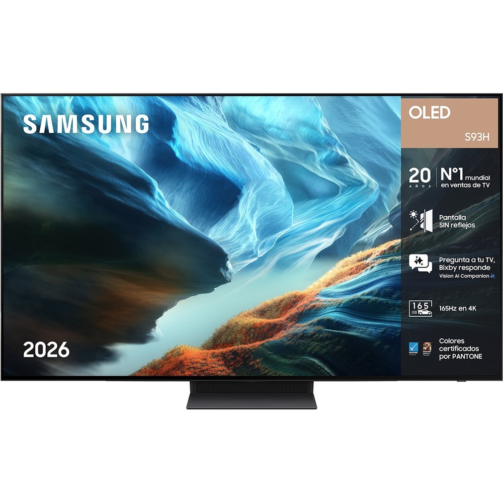 Samsung - TV OLED 138cm (55") Samsung TQ55S93HAEXXC 4K Smart TV SIN reflejos con Vision AI. 165Hz Ultimate Gaming Pack.