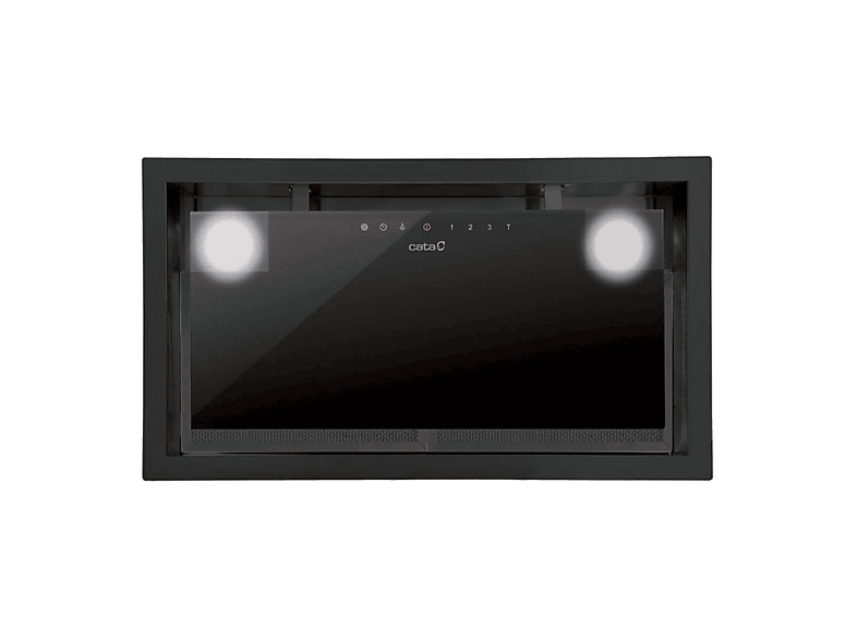 Campana grupo filtrante - Cata GC DUAL 75 BK, 5, 820 m³/h, 49.2 cm Ancho, Iluminación LED, 3 Velocidades + Turbo, Control táctil, Negro