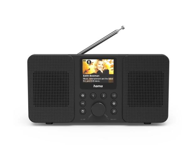 Radio - Hama DIR10, 6W, Bluetooth, Pantalla a color, Negro