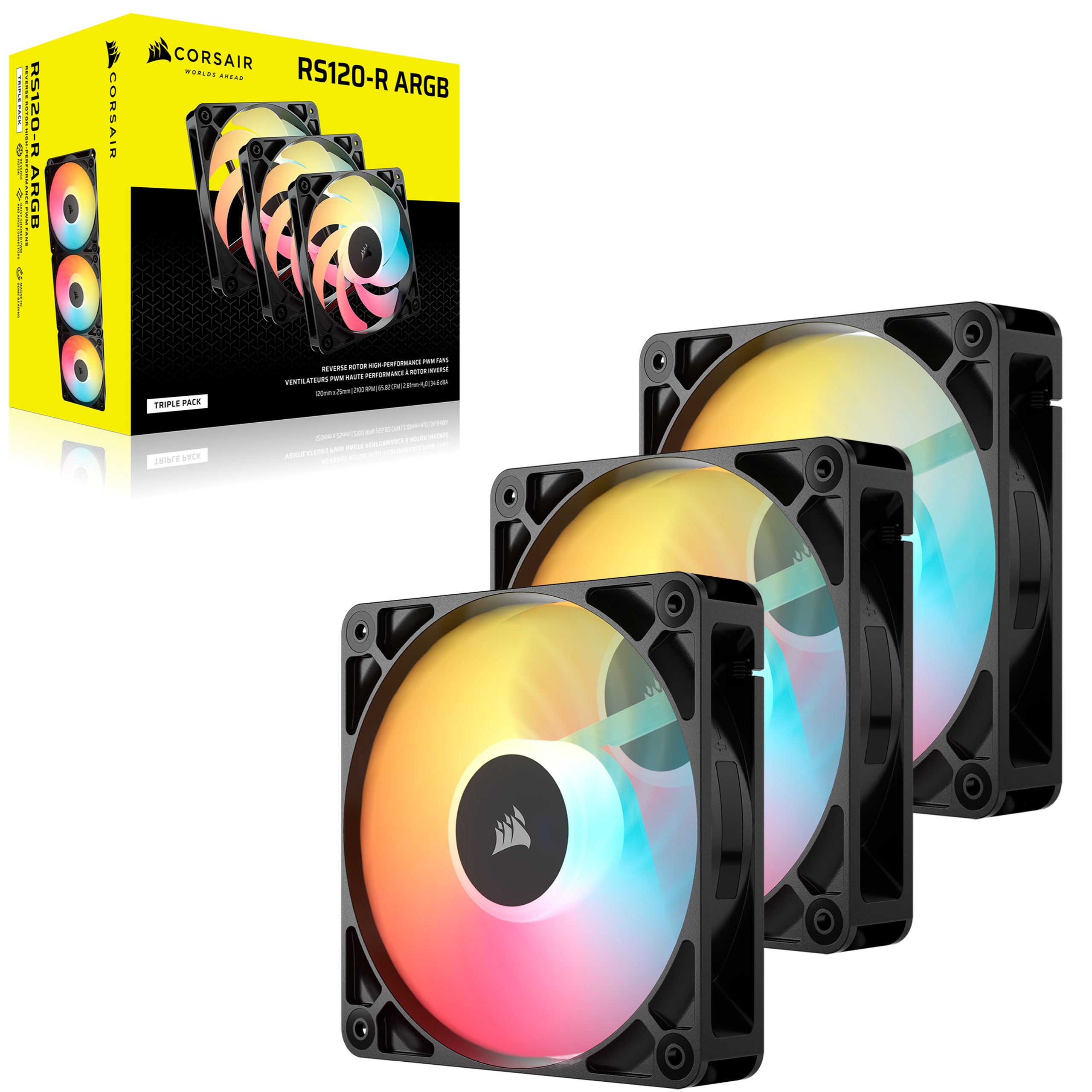 VENTILADOR CAJA CORSAIR RS120-R ARGB TRIPLE PACK CO-9050196-WW