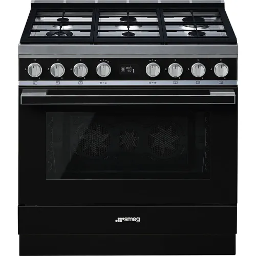 Smeg - Cocina compacta gas Smeg 90 cm, 1 cavidad de horno - CPF9GPBL.