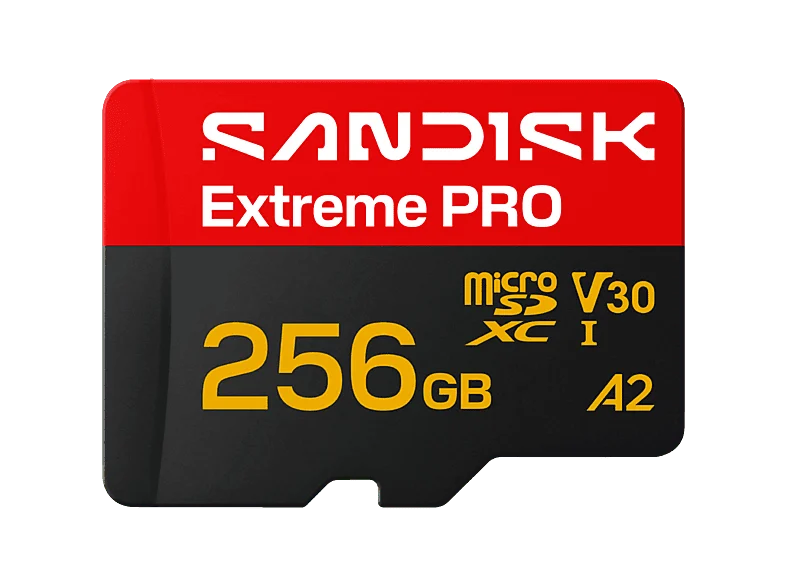 Tarjeta Micro SD - SANDISK Extreme Pro, 256 GB, Hasta 250 MB/s de lectura, 5K y 4K UHD, V30, A2, U3, UHD-I, Adaptador SD, Negro