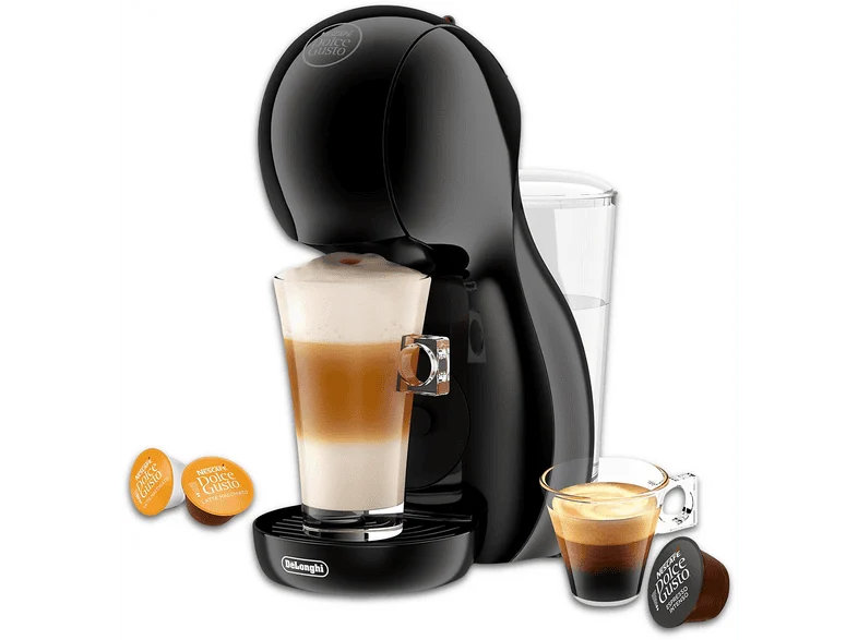 Cafetera de cápsulas - De'Longhi Nescafé Dolce Gusto EDG210.AB Piccolo XS, 15 bar, 0.8 l, 1600 W, Bebidas calientes y frías, Apagado automático, Negro