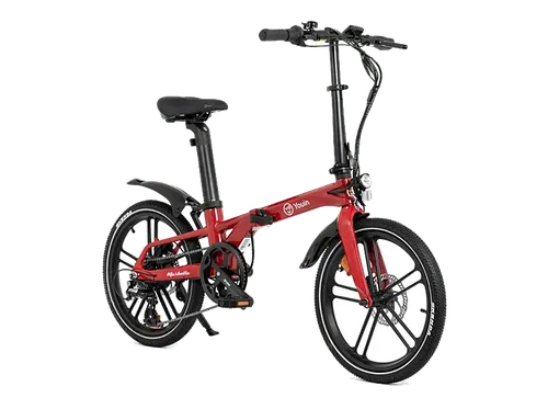 Bicicleta urbana - Youin Marbella, 250 W, 25 km/h, 40 km, 7 Velocidades, Pantalla LCD Multifunción, Rojo