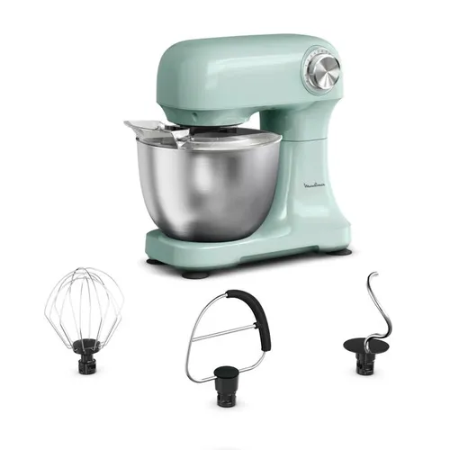 Moulinex Bake Easy, Robot de repostería, Amasadora,12 velocidades, Compacta, Fácil de usar, Accesorios incluidos