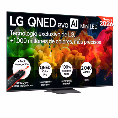 TV QNED Mini LED 85" - LG 85QNED81B6A, UHD 4K, Procesador Inteligente α7 AI Processor 4K Gen9, Smart TV, DVB-T2 (H.265), Negro