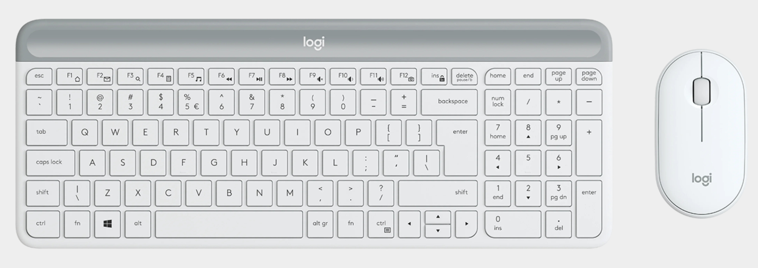 SLIM WRLS. KEYB.MOUSECOMB MK470 OFFWHITE ESP MEDITER SP