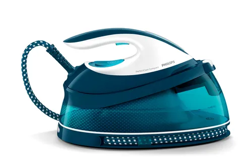 Centro de planchado - Philips GC7844/20, 2400 W, Golpe vapor 400 g/min, 6.5 bar, Suela SteamGlide, Verde