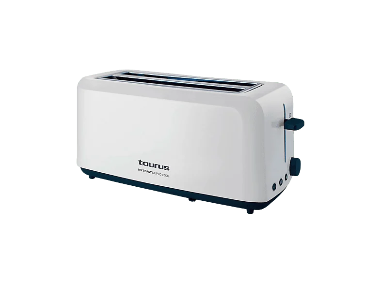 Tostadora - Taurus Mytoast Duplo Cool, 1450 W, 6 Niveles de tostado, Descongela, Recalienta, Blanco